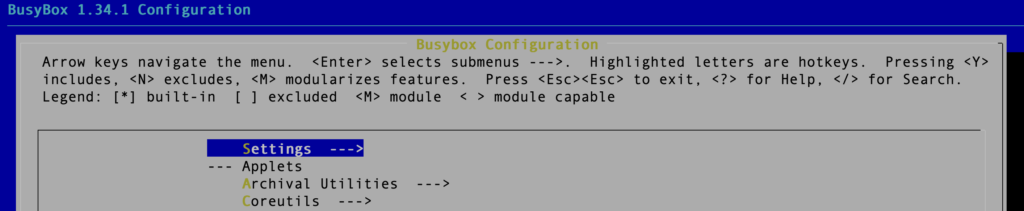 BusyBox Settings